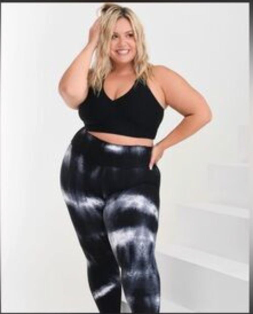 Booty By Brabants Croco Skin Leggings Curve Size in Black Tie Dye